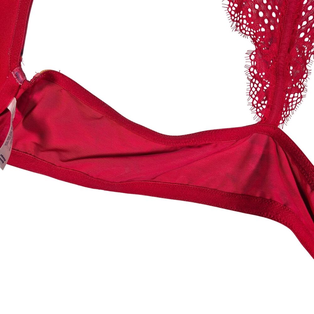 Cacique Red Floral Boost Plunge Womens Bra size 44C - Picture 6 of 7